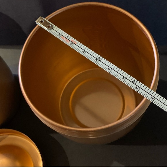 Vintage Copper Color Aluminum Canisters Seed Treats Decor Storage Bird Lover - Picture 11 of 14